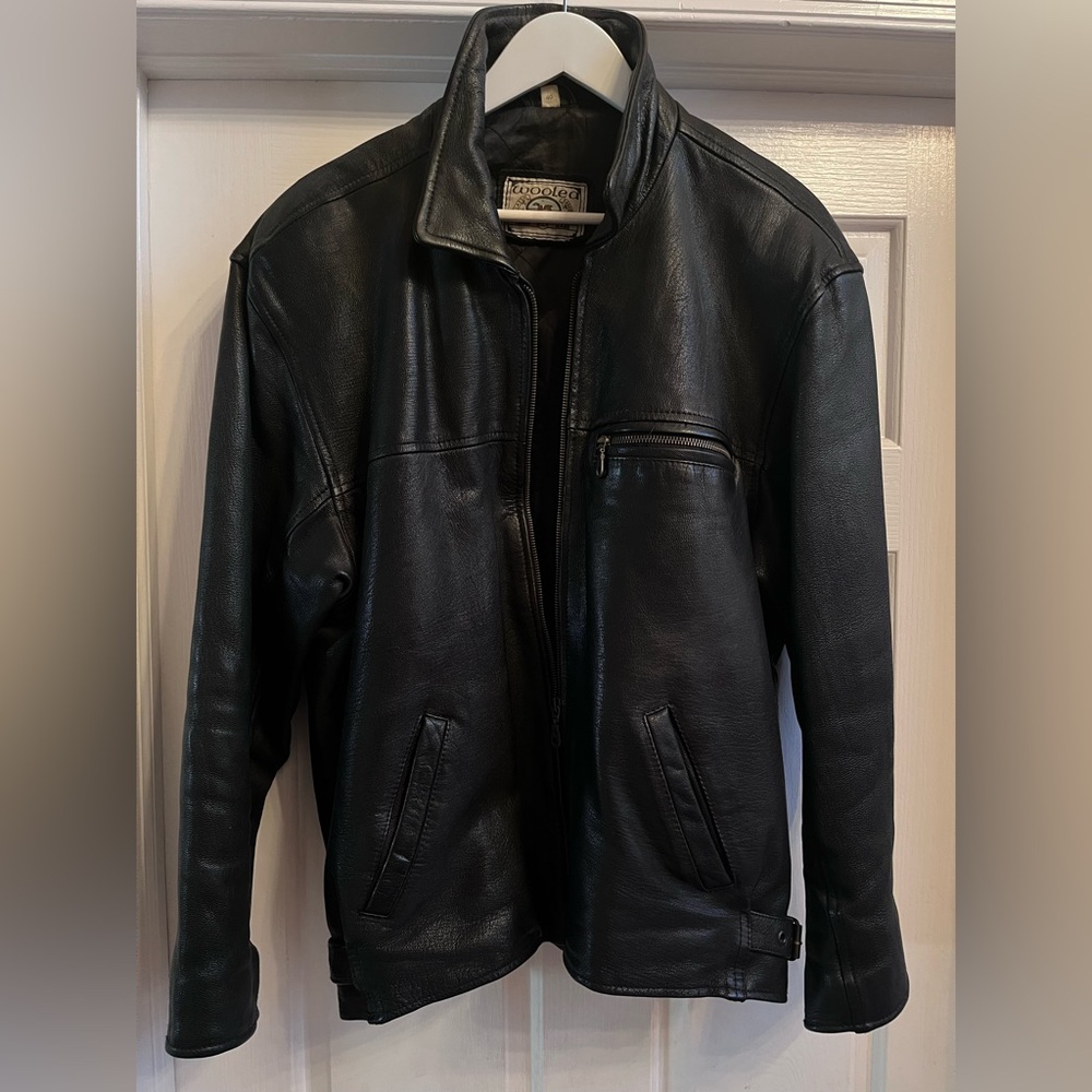 Black Woolea Leather Jacket